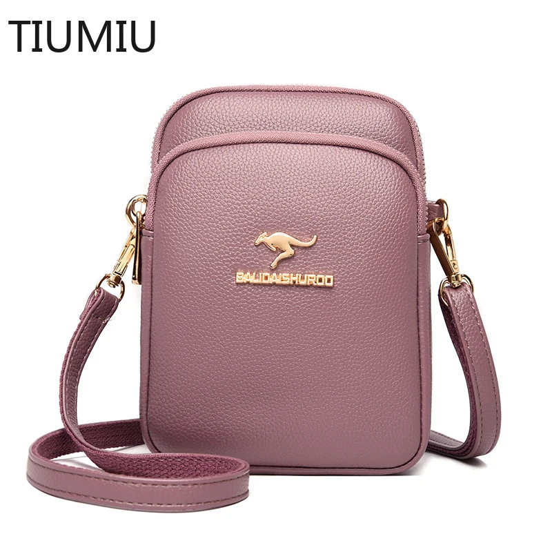 

Ladies PU Leather Small Fashion Mobile Phone Bag Elegant Brand Designer Diagonal Bags Femme Multi-pocket Shoulder Bag Sac A Main