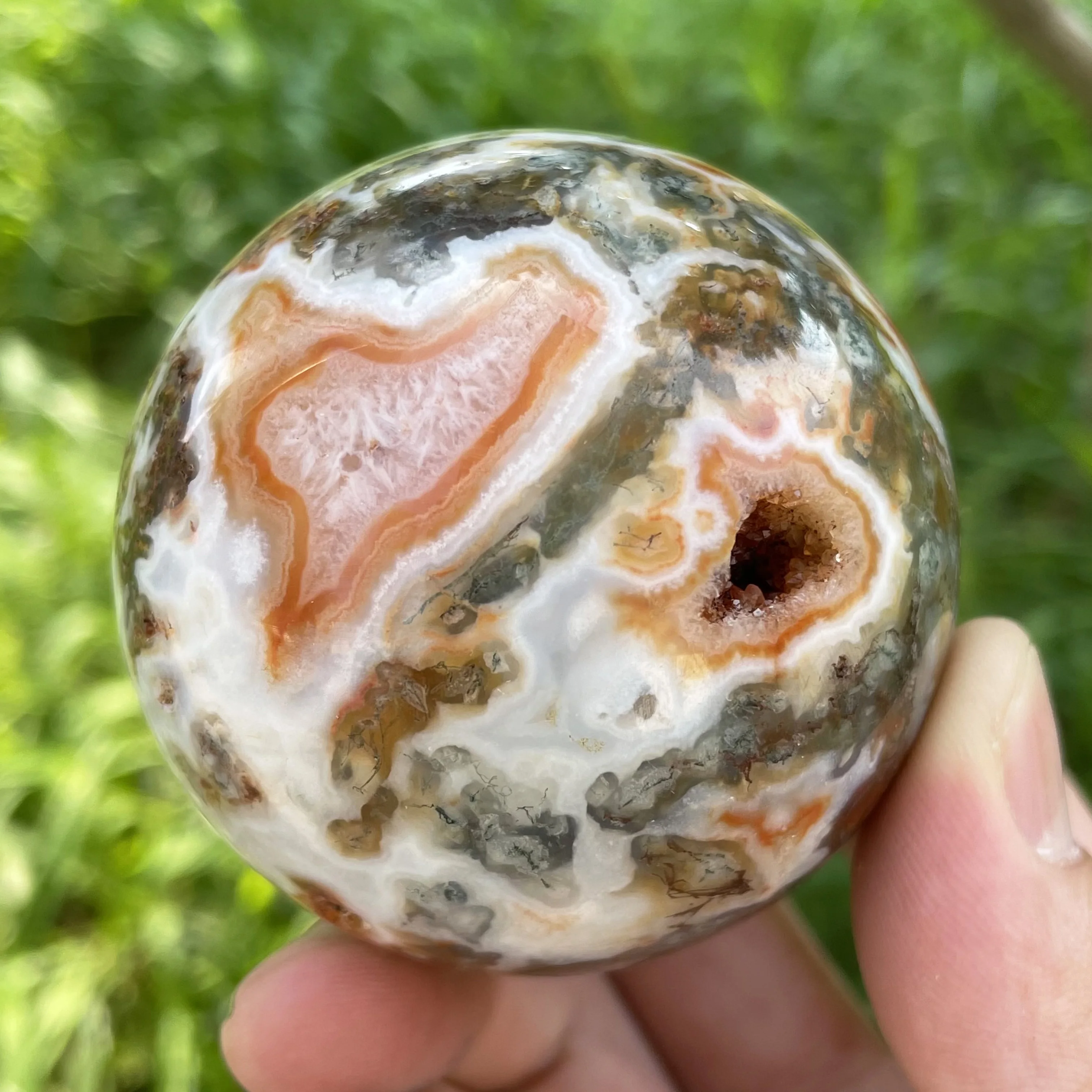 Натуральный красный мох агатовая сфера кварцевый хрустальный шар