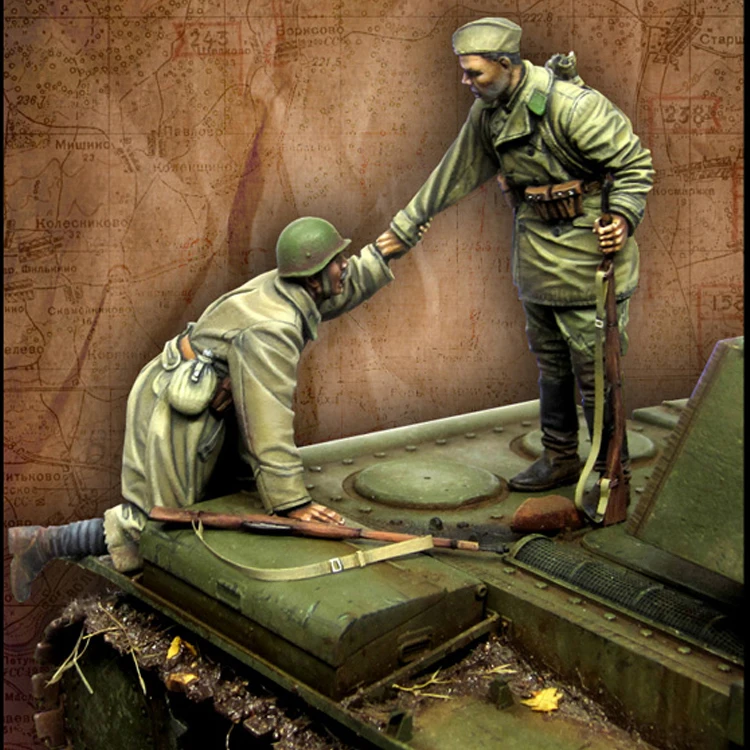 

Модель солдата из смолы 1/35, Вторая мировая война, советский стиль, два человека 870