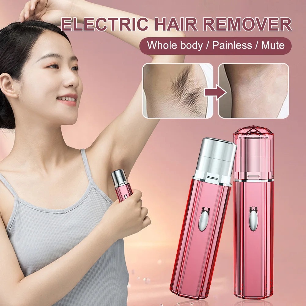 

Mini Electric Hair Removal Device Lipstick Shape Shaver Painless Whole Body Hair Remover Hair Epilator USB Rechargeable