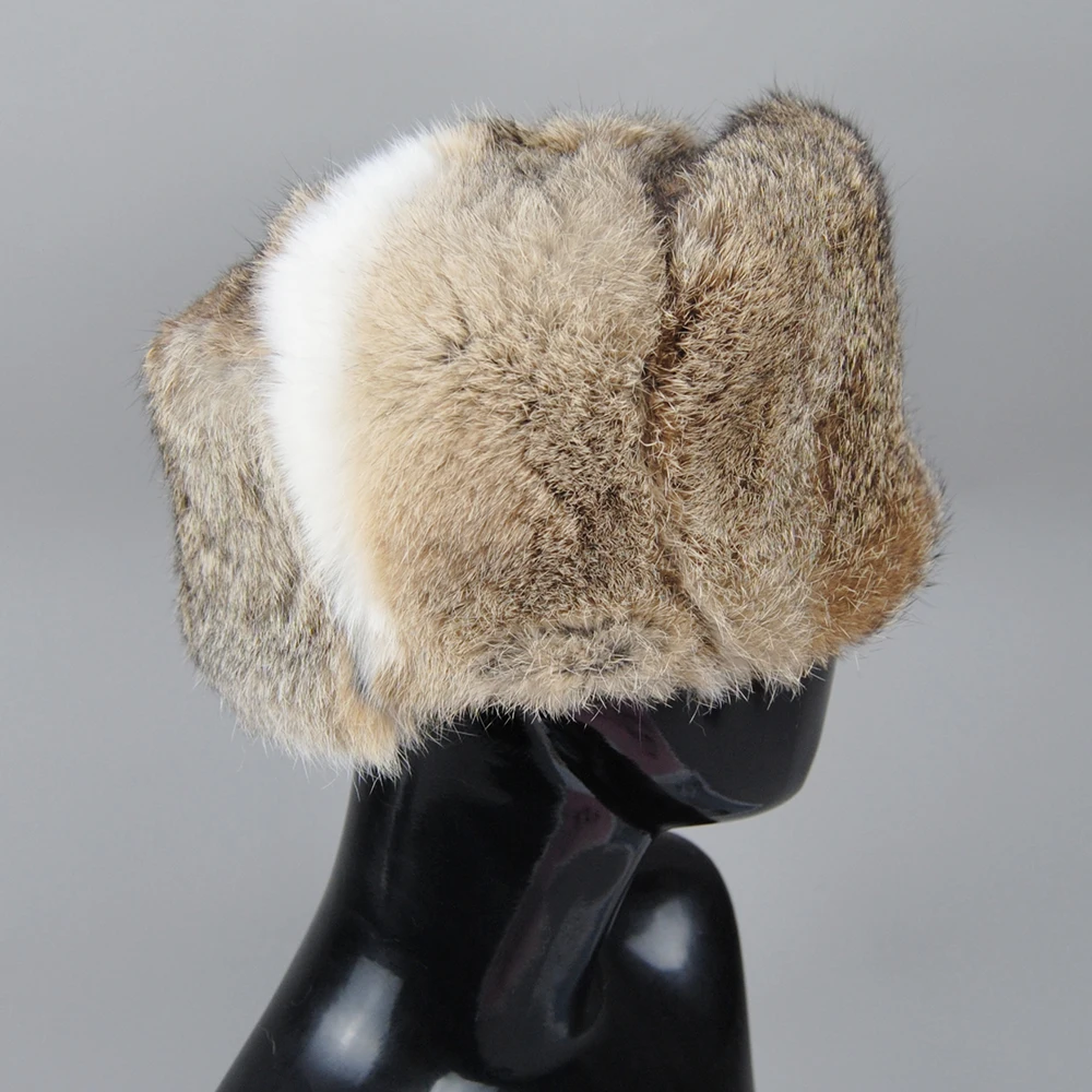 Лидер продаж мужская русская зимняя шапка-бомбер из кроличьего меха супер теплая