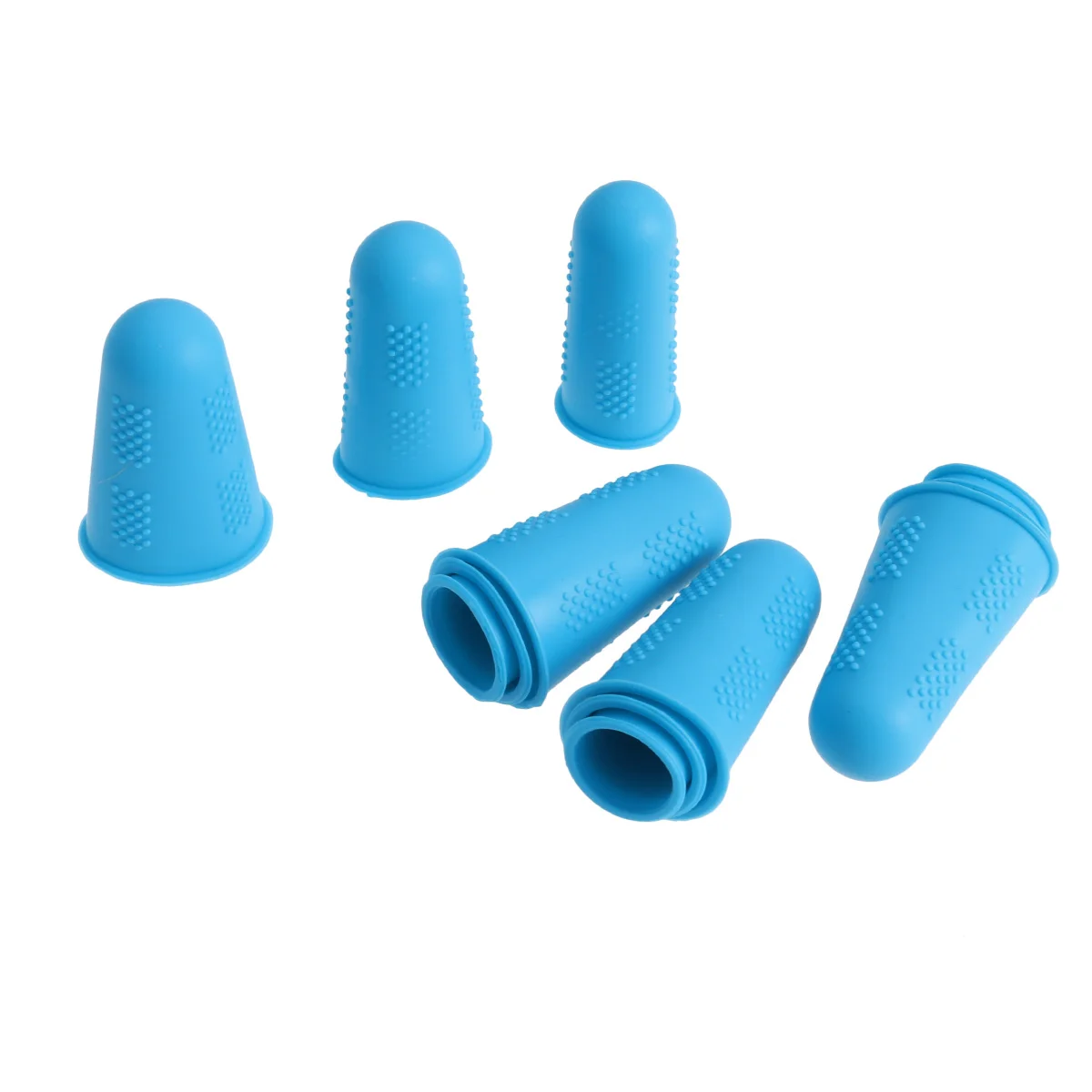 

12Pcs Silicone Finger Cots Fingertips Protective Gloves Nail Finger Protector (Blue)