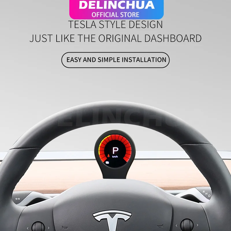 

DLC Head Up Display HUD For Tesla Model 3 Y LDC Dashboard Digital Smart Gauge with Speedometer Multi-Data/ Wireless Charging