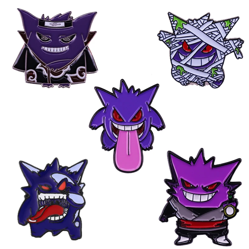 

Креативная мультяшная Милая брошь с покемоном, серия Gengar, металлический значок, студенческий персонализированный аксессуар для одежды, бул...