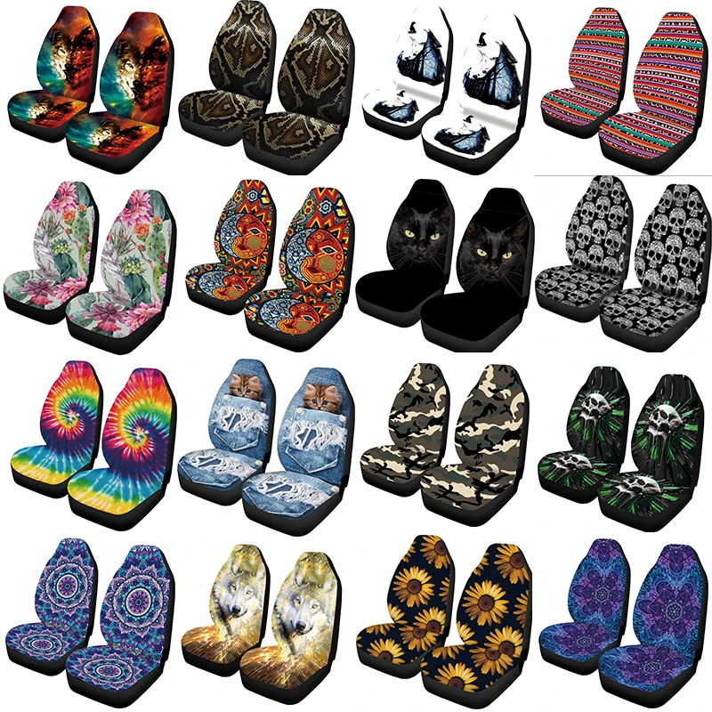 

AIMAAO Customized 16 Styles Of Car Seat Cover Custom Printing Universal Front Protector Accessories Cushion Set