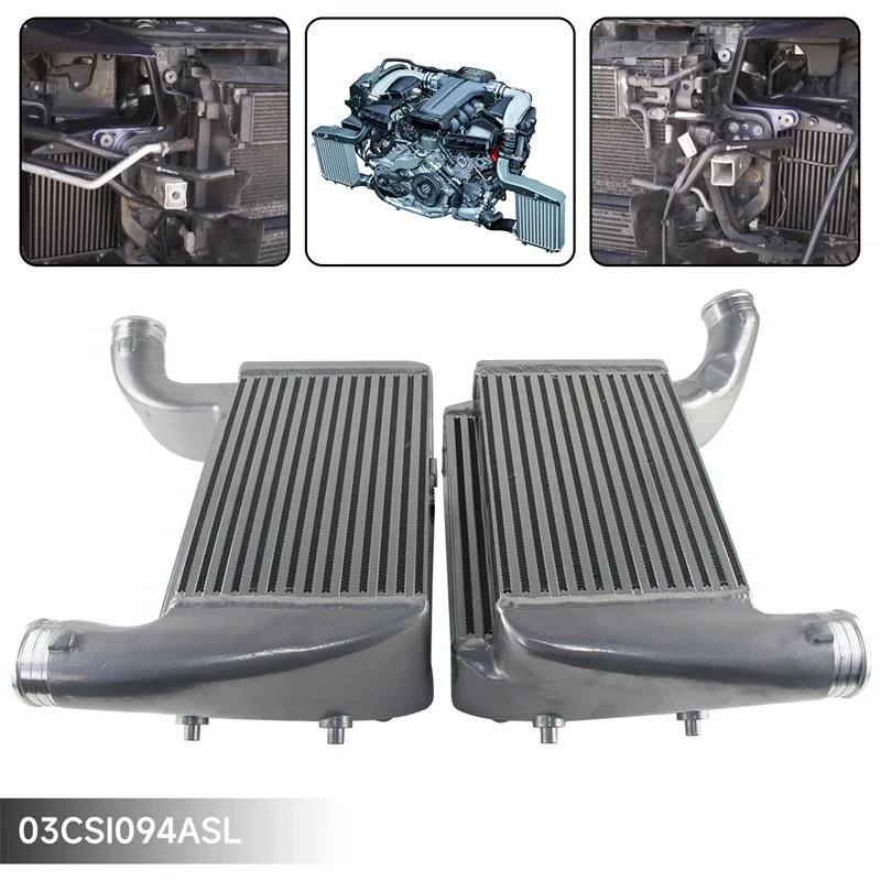 Комплект интеркулера для Audi RS6 C6 4F 426KW/580PS V10 2008-2010 Алюминиевый черный/серебристый