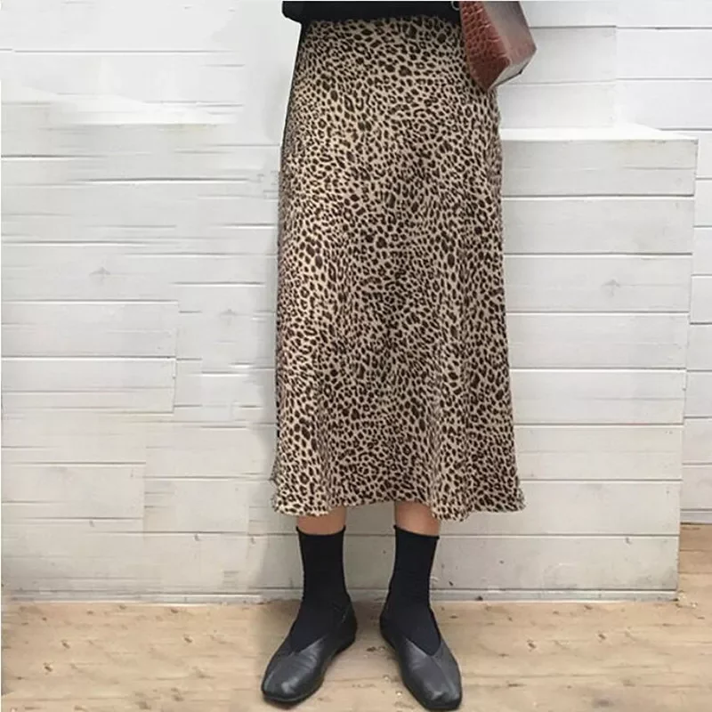 

Summer Leopard Print Skirts Women High Waist Sexy Long Skirts 2022 New Harajuku Streetwear Thin Section A-line Skirt faldas jupe