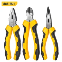 deli cutting pliers set wire stripping crimping tool cable cutter stripper long nose diagonal clamp multitools repair tools