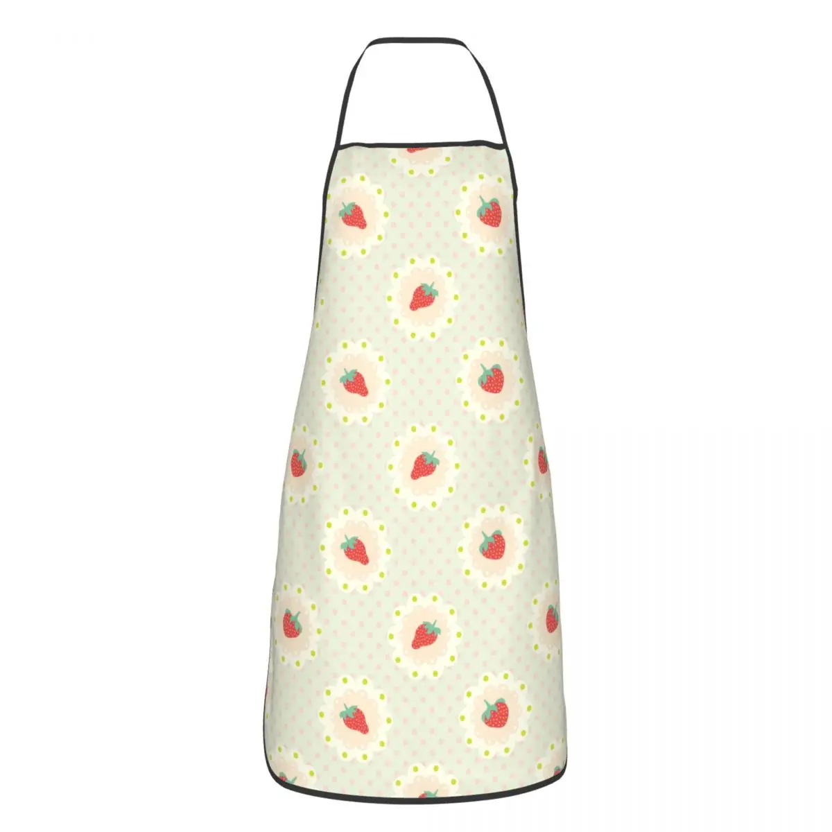 

Strawberries Fruit Apron Unisex Funny Cafe Bib Polyester Cuisine Cooking Baking Household Cleaning Pinafore