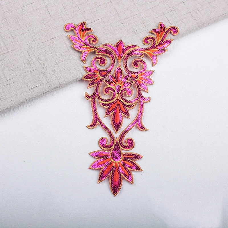 Вышивка блестками нашивка из бисера вышивка кружевная наклейка сценические