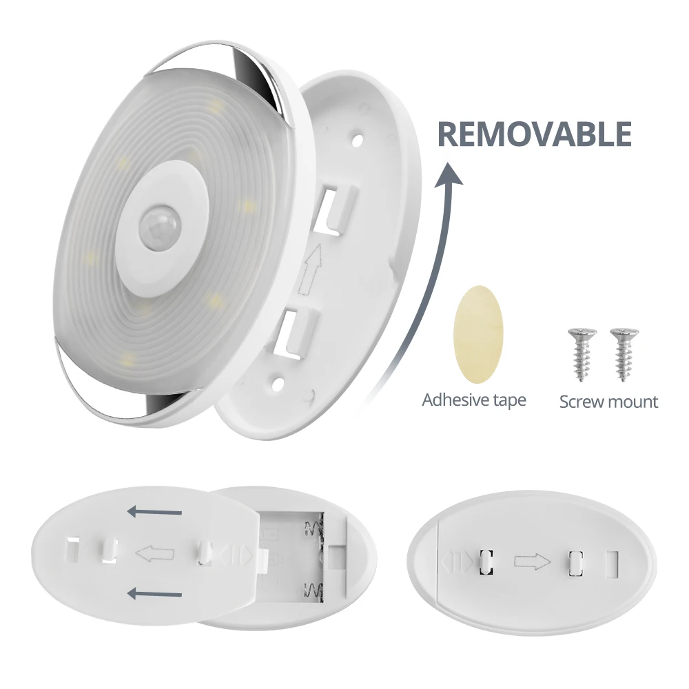 

Ночсветильник с 8 светодиодами и датчиком движения, декоративная лампа для спальни, беспроводной PIR, для гардероба, чулана, лестницы, под шка...