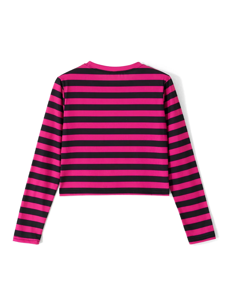 Женская футболка с длинным рукавом в полоску