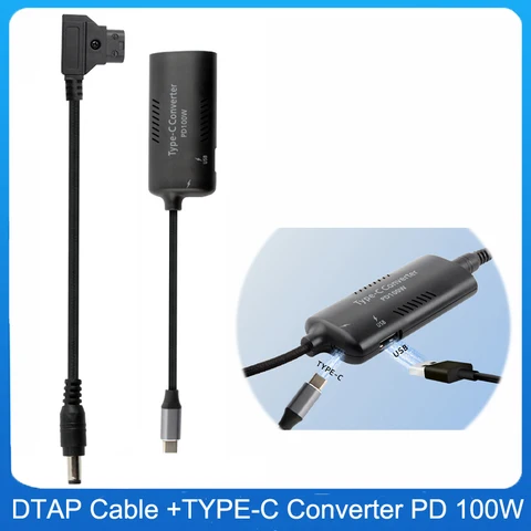 100 Вт Разъем питания постоянного тока для камеры ноутбука DTAP D-TAP 5,5*2,5 мм в TYPE-C USB C PD адаптер конвертер кабель для быстрой зарядки