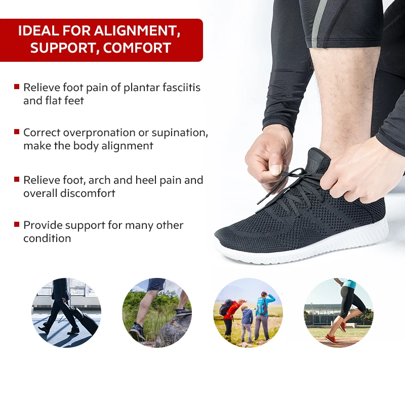 3ANGNI Arch Support Flat Feet Insoles Orthotic Inserts 3/4 Orthopedic Shoes Sole Relief Heel Pain Plantar Fasciitis Men Woman