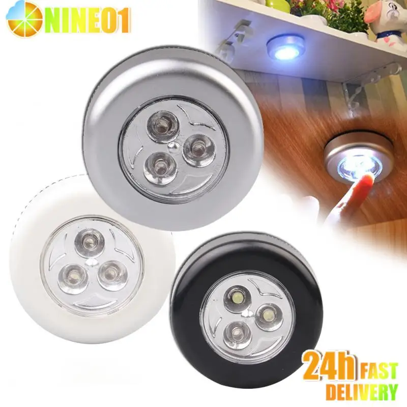 

Фонари для шкафа, 3 лампочки, питание от аккумулятора, лампа с сенсорным датчиком стикера для кухни, книжного шкафа, шкафа, лампа для внутреннего интерьера дома