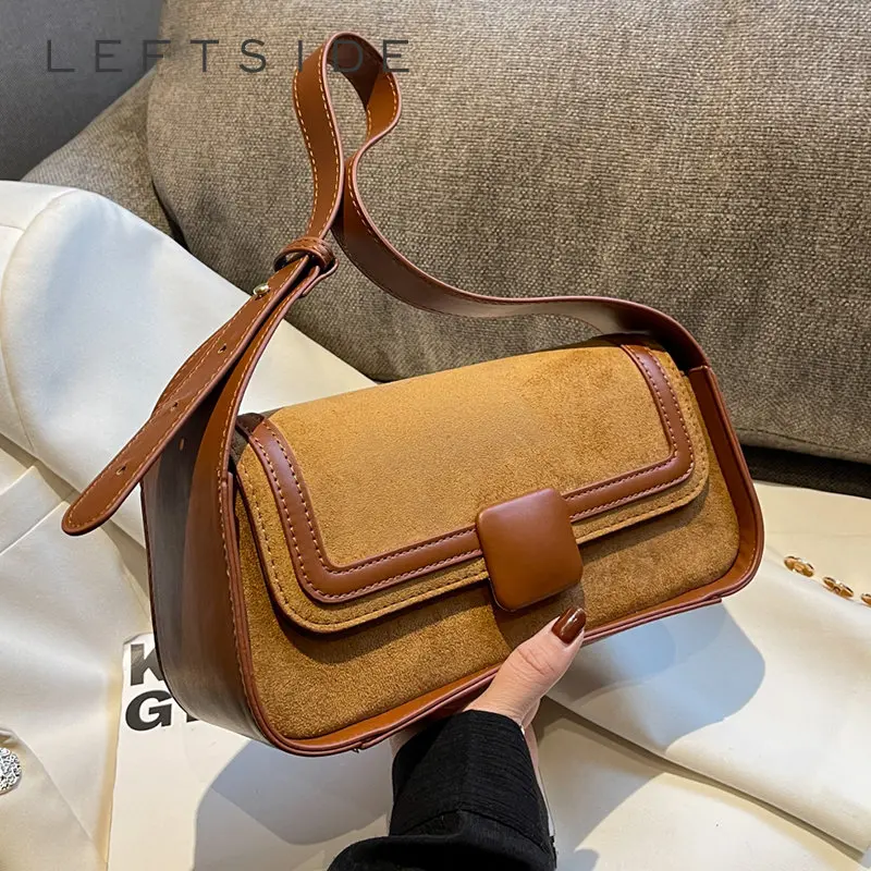 

Винтажные боковые сумки LEFTSIDE для женщин, маленькие Модные Сумки из искусственной кожи, новинка 2023
