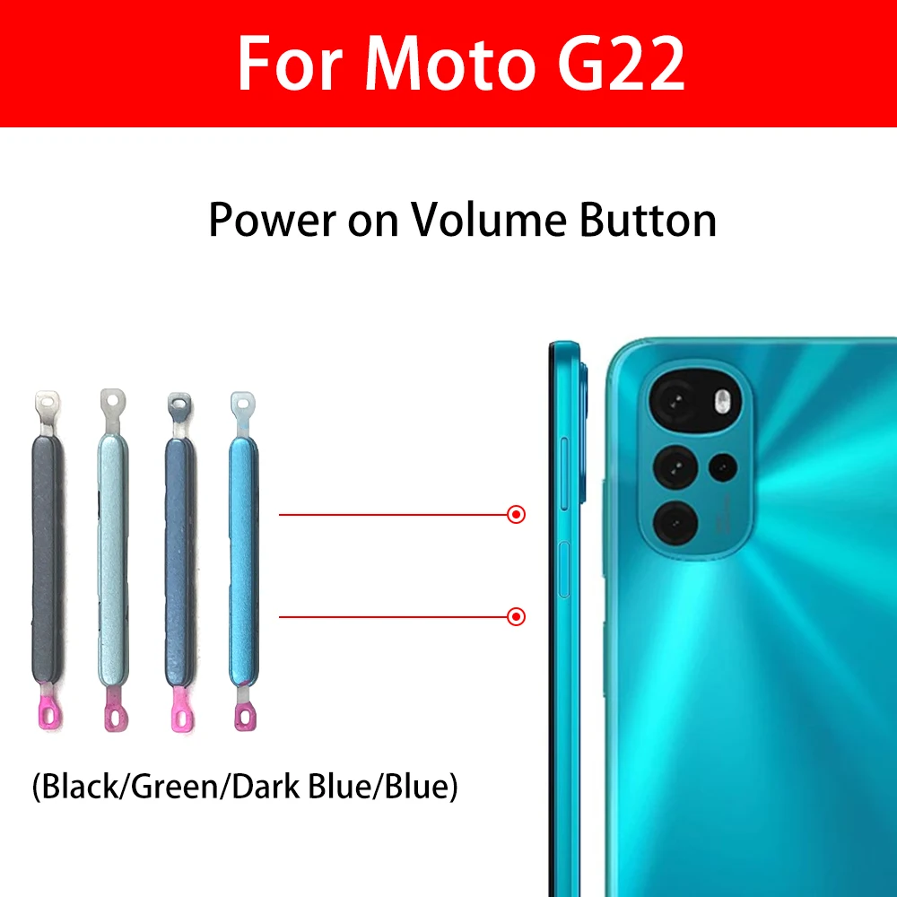Для Motorola Moto G22 G32 G52 G62 G72 G82 5G боковая кнопка питания и громкости запасные части