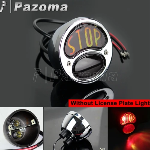 

Винтажный задний стоп-сигнал для мотоцикла старой школы, светильник номерного знака, круглый задний фонарь для Harley Chopper Bobber Cafe Racer Scramble