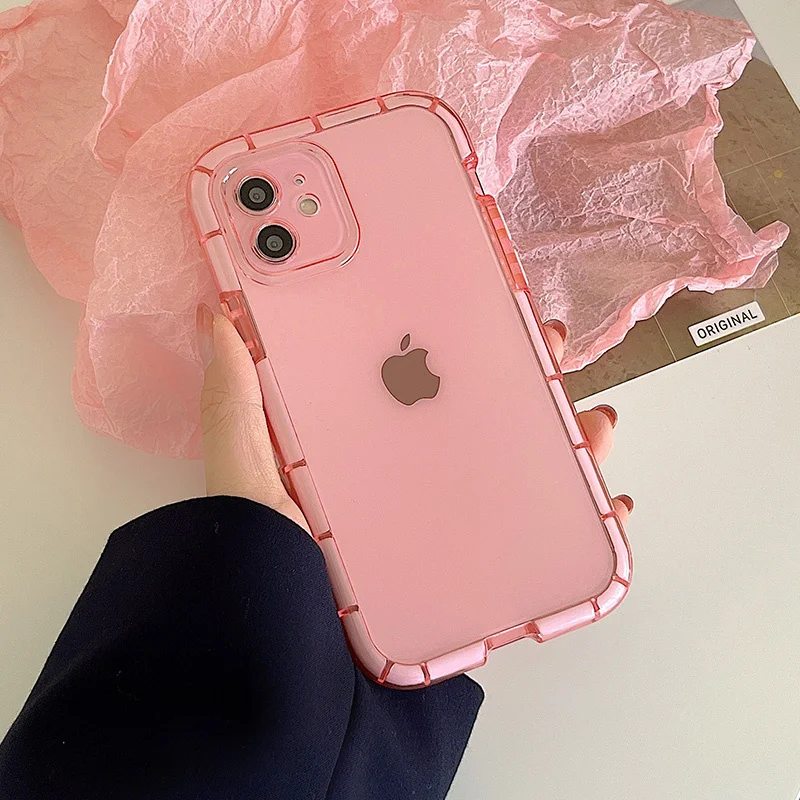 Ottwn Luminous Shockproof Bumber Phone Case For iPhone 11 14 Pro Max 12 11 13 Pro Max X XR XS Max Transparent Acrylic Back Cover