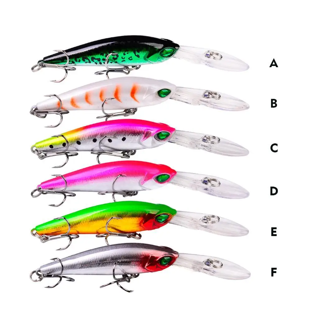 

Floating Bait 9.5CM Length Hard Fishing Minnow Lures 6g Artificial Bait Fishing Tough Luya Lure Plastic Baits Hooks 8# Trible 6g
