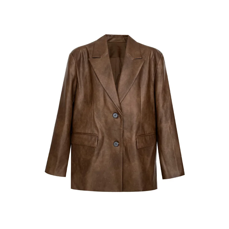 Рисунок 6 - Осень 2023, новое модное повседневное кожаное пальто