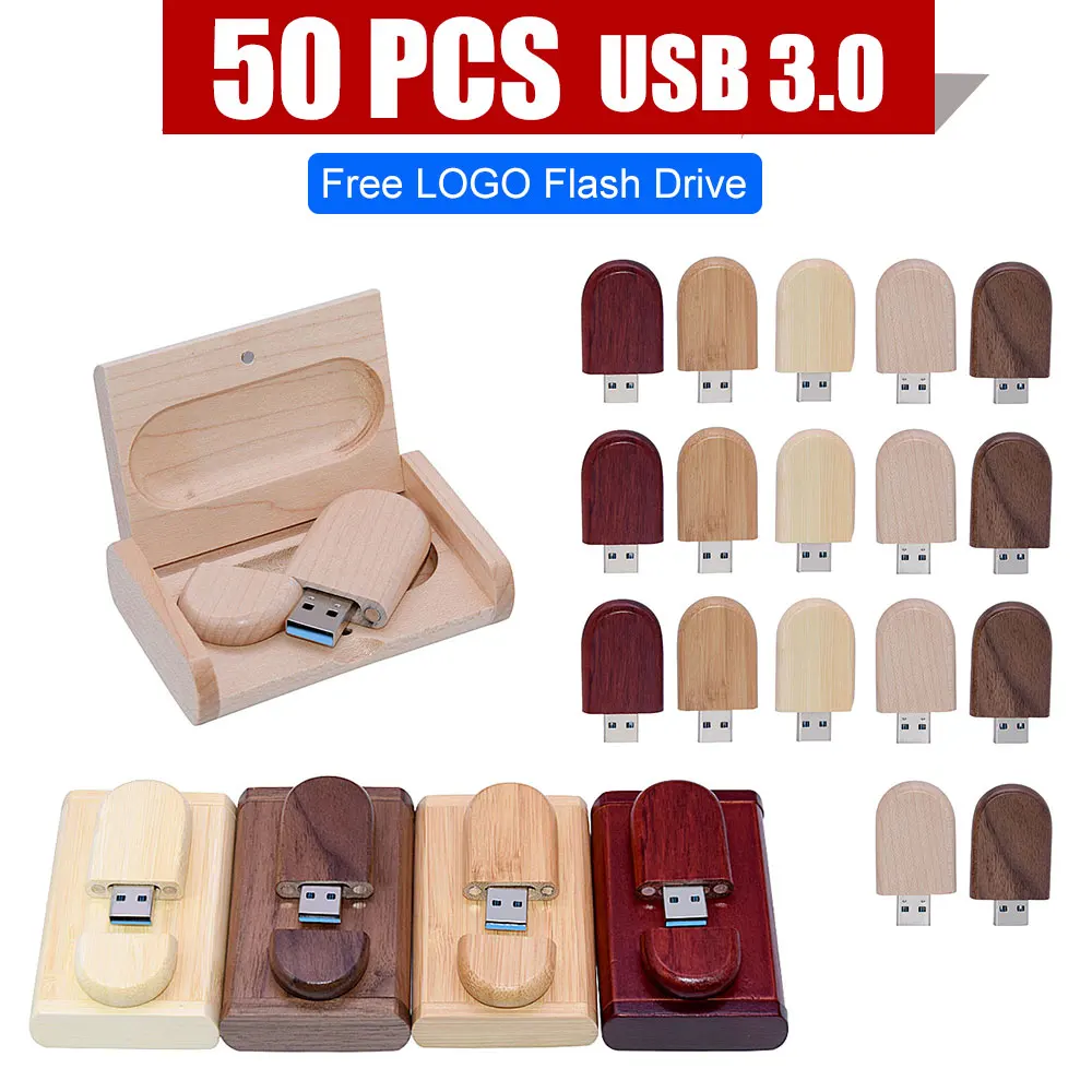 

USB 3,0 деревянный флеш-накопитель в коробке, 4 ГБ, 16 ГБ, 32 ГБ, 64 ГБ, 50 шт./партия