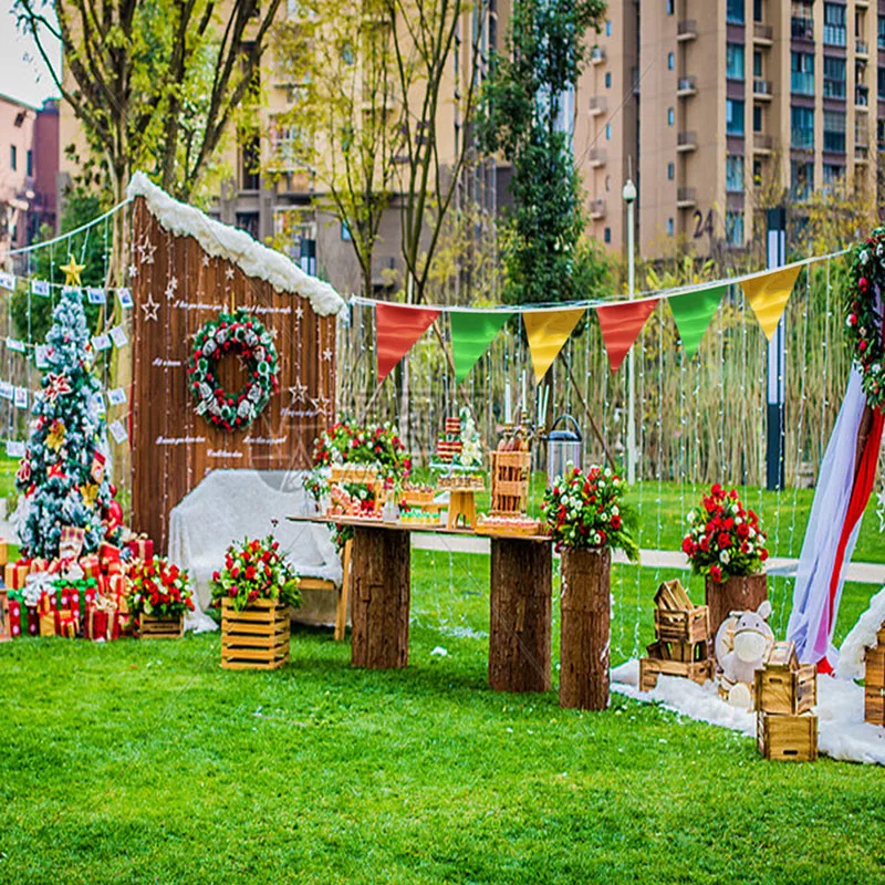 Зеркальное украшение для рождественской вечеринки красочный новогодний флаг