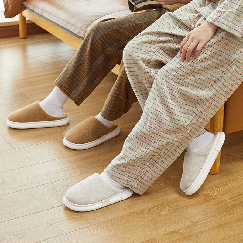 Тапки UTUNE женские из фетра и хлопка зимние мягкие теплые домашние тапочки плоская