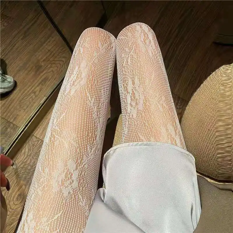 Women Floral Tights High Waist Mesh Stockings Female Sexy Fishnet Pantyhose Hollow Elastic Thigh Sock Girl Cosplay Costumes |