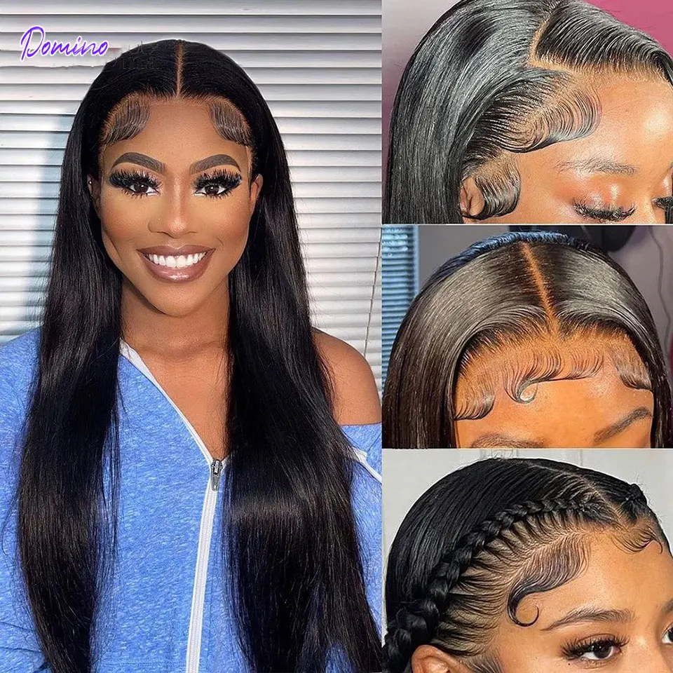 DOMINO Straight Lace Frontal Wigs Human Hair Brazilian Transparent Lace Front Closure Wig 30 Inch Remy Hair Lace Wigs For Women