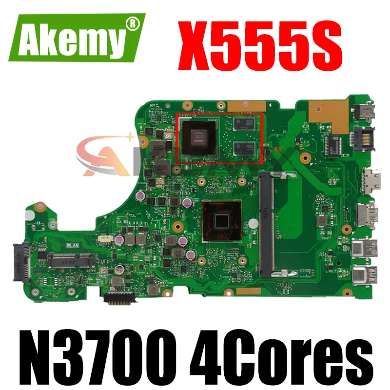 

X555S for ASUS X555SJ K555SJ K555S laptop motherboard X555S mainboard test OK N3700 cpu 4Cores