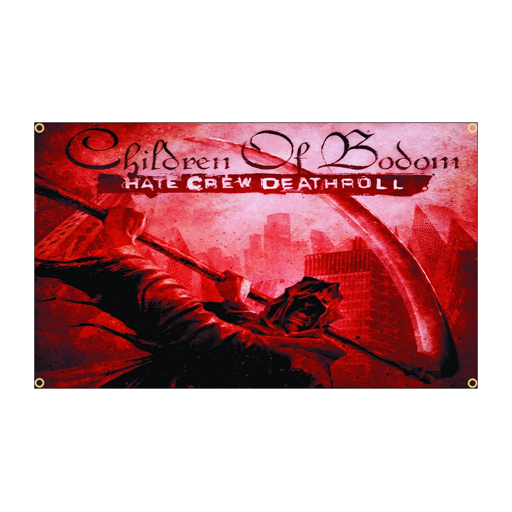 Фото Флаг группы Children of Bodom - 60x90 см / 90x150 см, полиэстер с принтом Финская мелодия, музыкальный баннер смерти-металла для декора №5