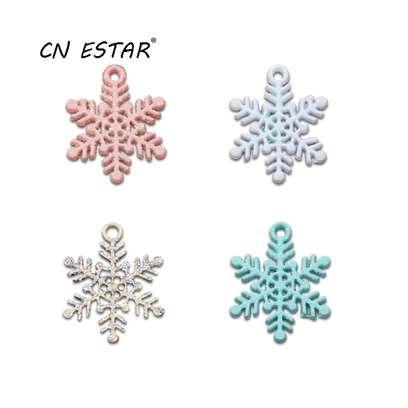 

10pcs/Lot Spray Paint Christmas Snowflakes Charms DIY Homemade Jewelry Earrings Bracelet Hair Accessories Materials