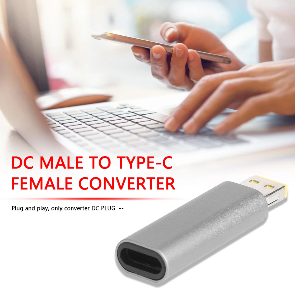 

Female Converter Set Square DC Male to Type-C Household Computer Accessories for Lenovo Rectangle Power Connector