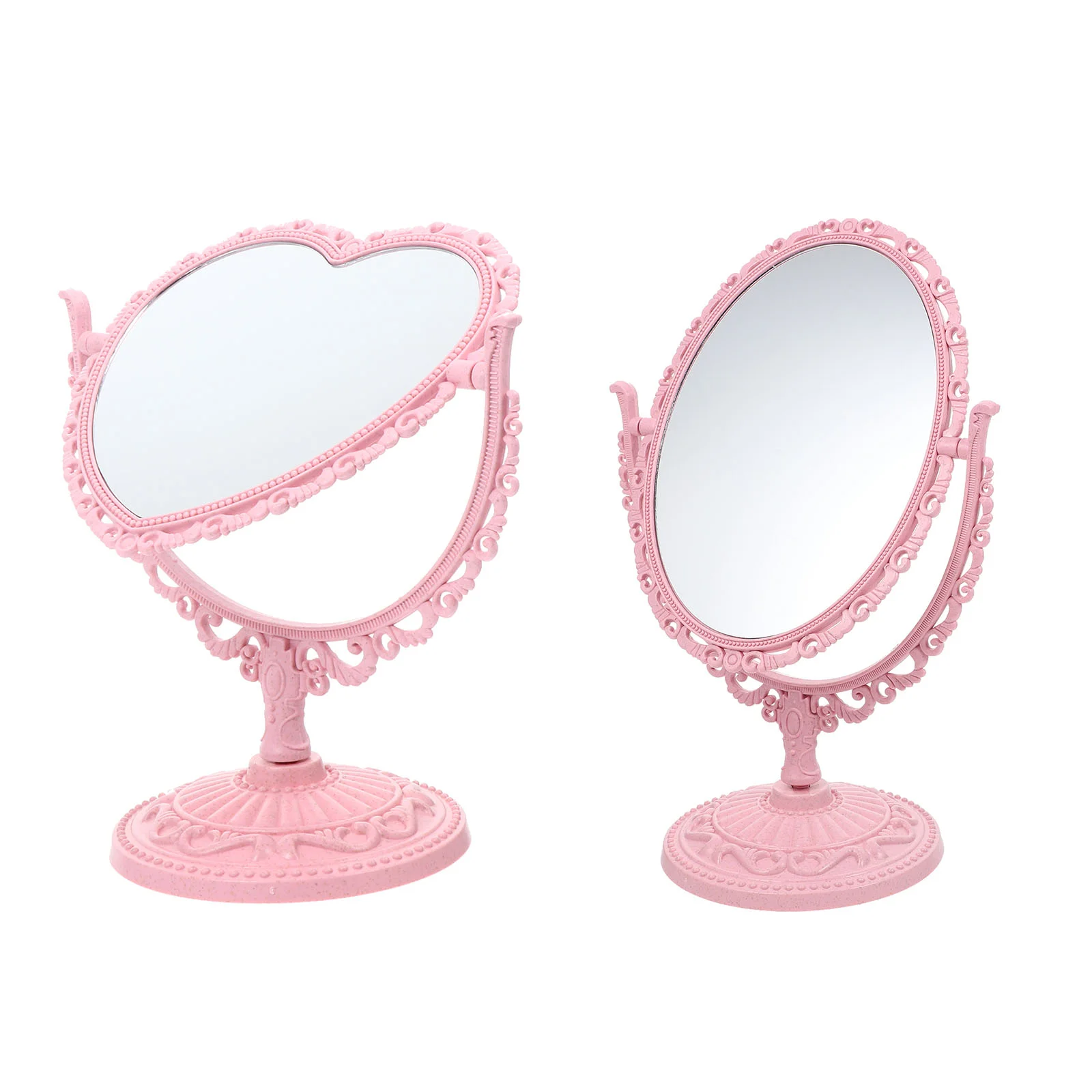 

Mirror Vintage Decor Heart Makeup Room Vanity Standing Table Coquette Plasticmagnifying Travel Tabletop Portable Decorative