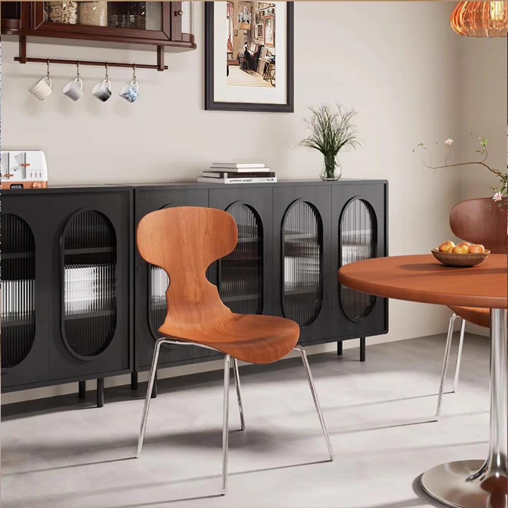 Набор из 4 мягких обеденных стульев японского дерева современные скандинавские