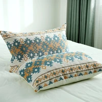 1pc soft breathable cotton gauze pillowcase high grade fabric boho style pillow cover geometric printing bed home decor