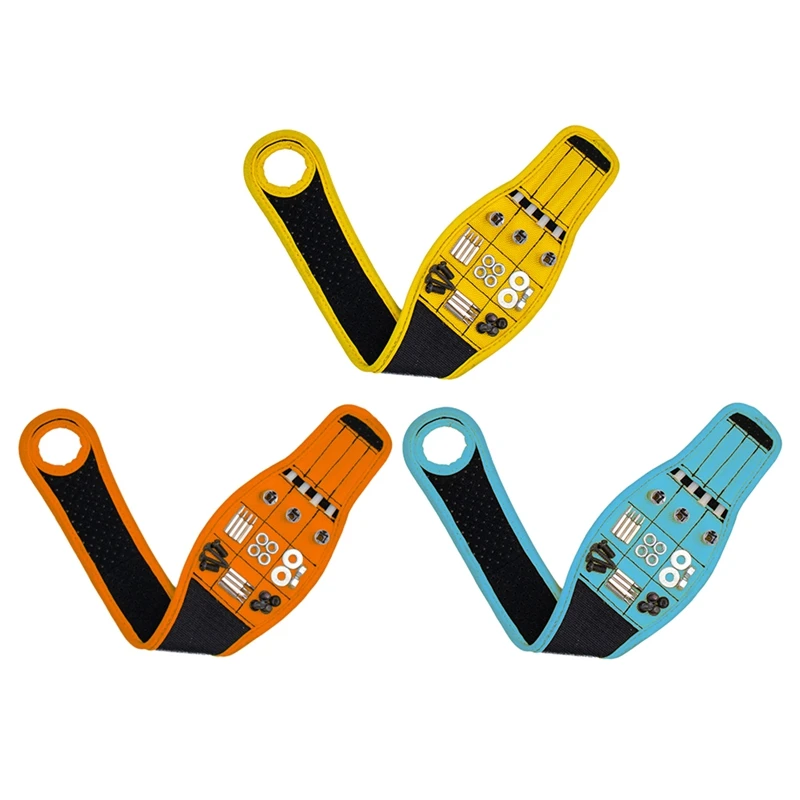 

Magnetic Bracelet With Strong Magnets Holds Drill. Gift For Father, Boyfriend. Belt Screw Holder Wrist Storage Tool