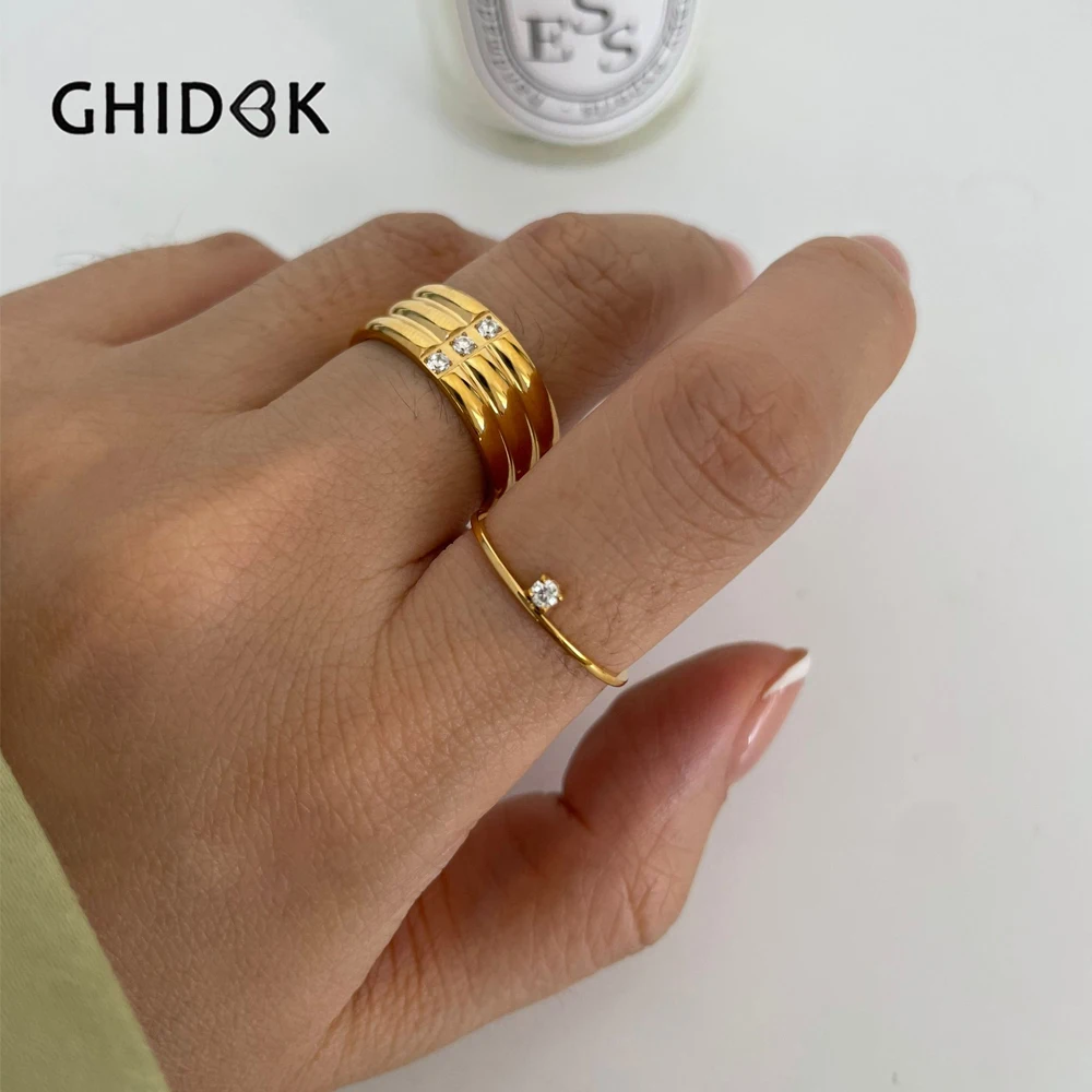 Высококачественная трехслойная циркониевая широкая Бриллиантовая модная