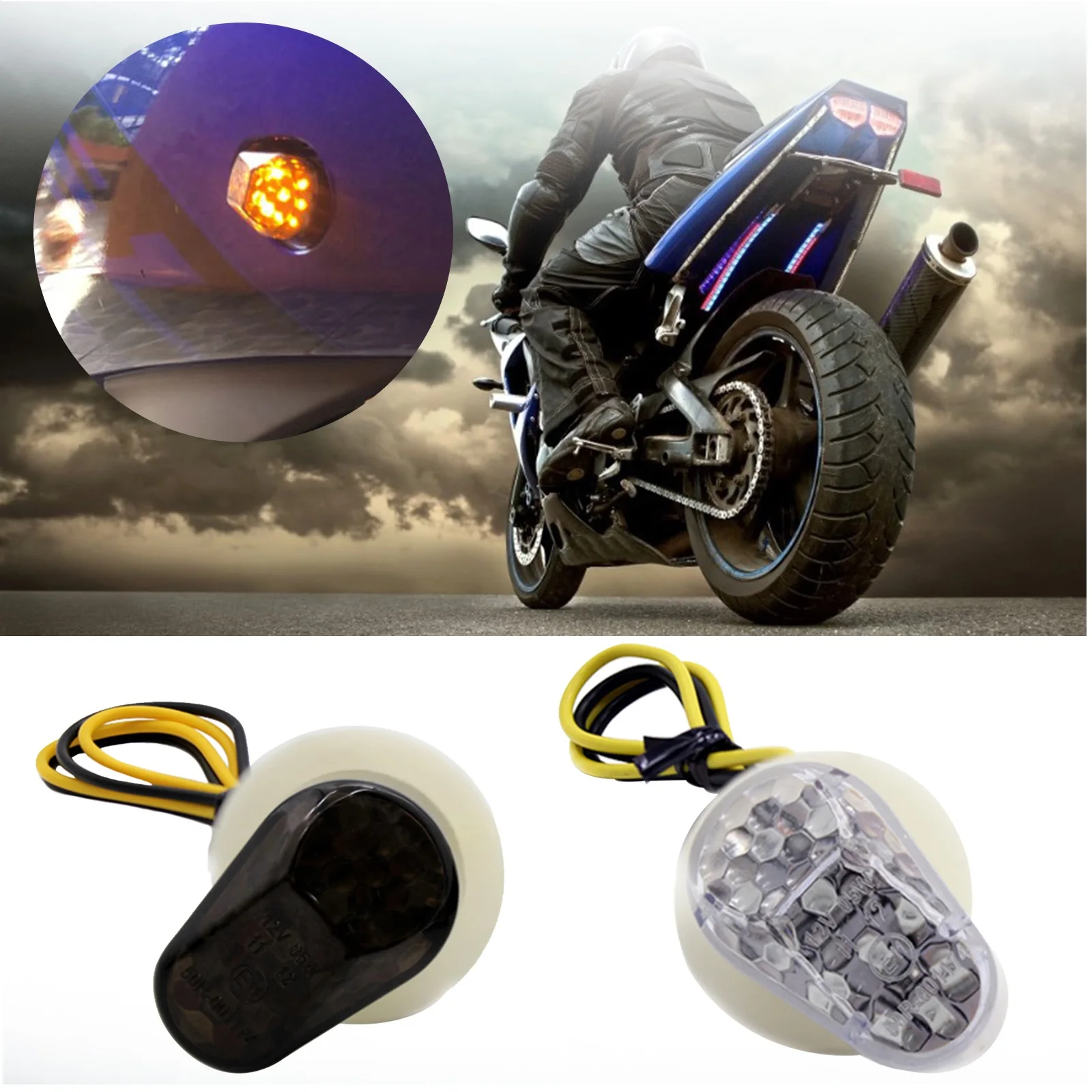 

For Yamaha YZF R1 R6 R6S R3 R6S FZ1 FZ6 FZ8 FAZER Motorcycle Turn Signals LED Indicator Flashing Photoflash Lights Bulb Motor
