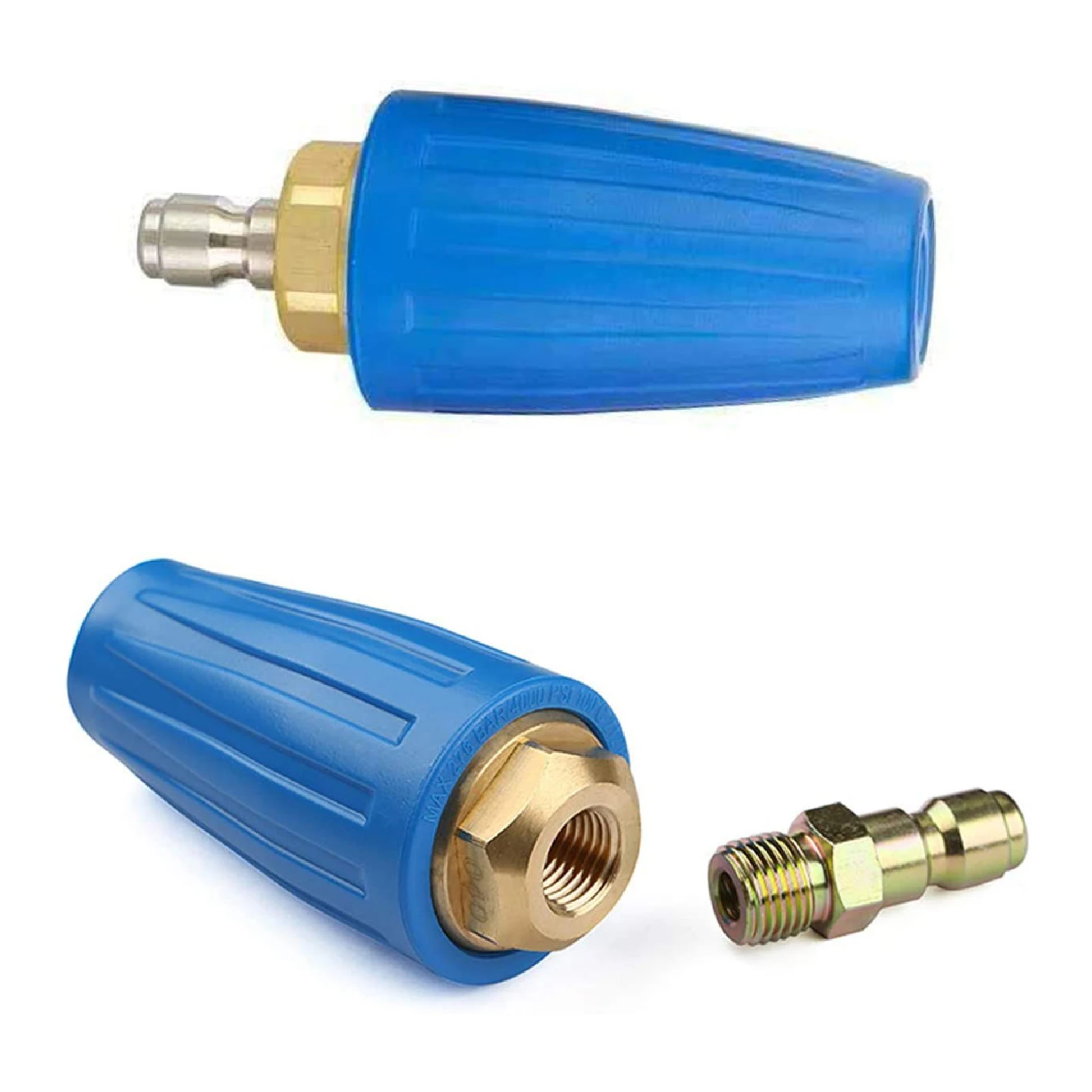 

Turbo Nozzle For Pressure Washer 1/4" Quick Connect Rotating Turbo Nozzle With 5 Tips 4000 PSI 4GMP Orifice 4.0