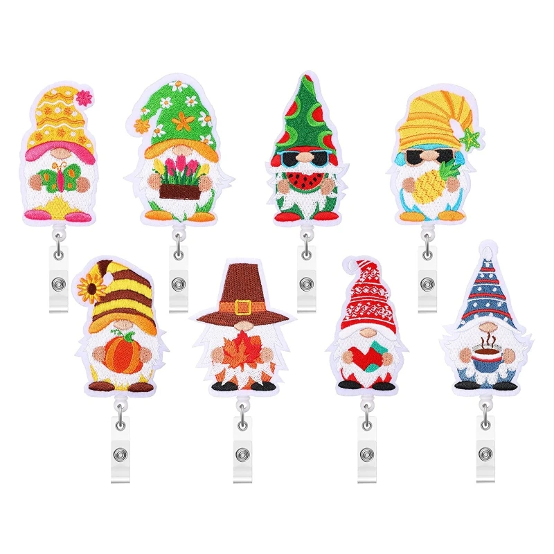 

B36C Cartoon Badge Holder with Alligator Clip 360 Spinning Badge Reel Retractable Max Length 25'' for Students Hospital Staff