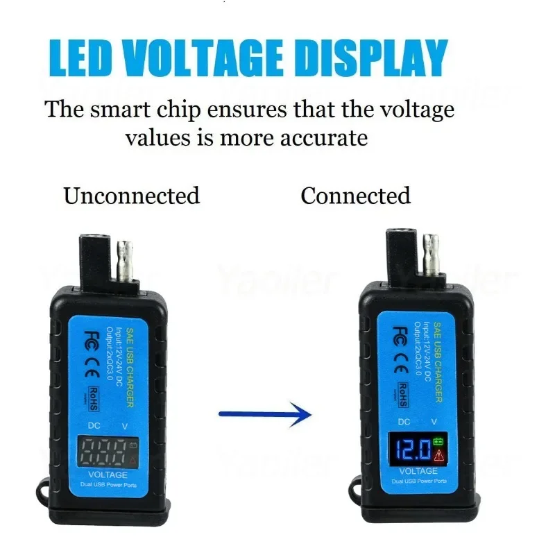 Универсальное USB-зарядное устройство для мотоцикла 6 8a QC3.0 водонепроницаемый