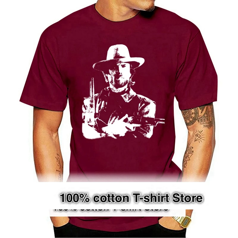 Men T Shirt CLINT EASTWOOD T SHIRT COWBOY WILD WEST FILM MOVIE VINTAGE RETRO Funny t-shirt Novelty Tshirt Women