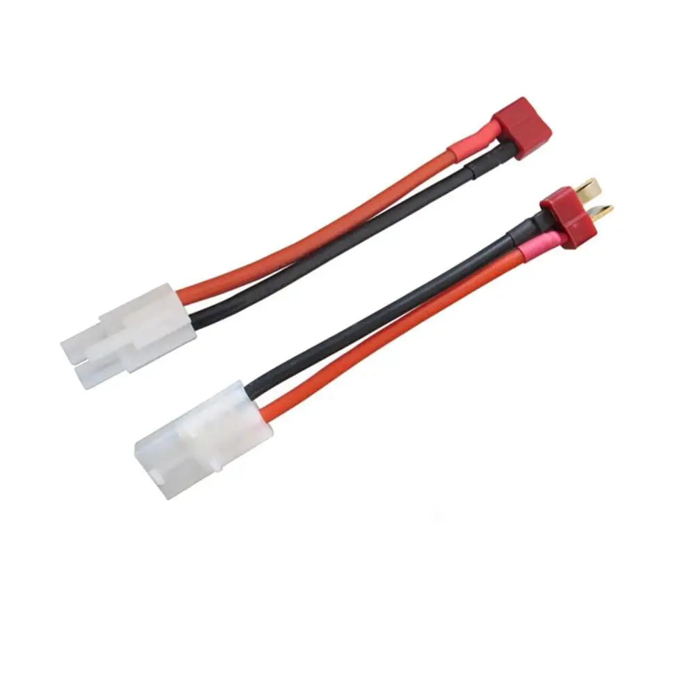 

2 шт., Т-разъем на штекер Tamiya, адаптер для зарядного кабеля 14AWG, силиконовый провод 100 мм для аккумулятора RC Lipo