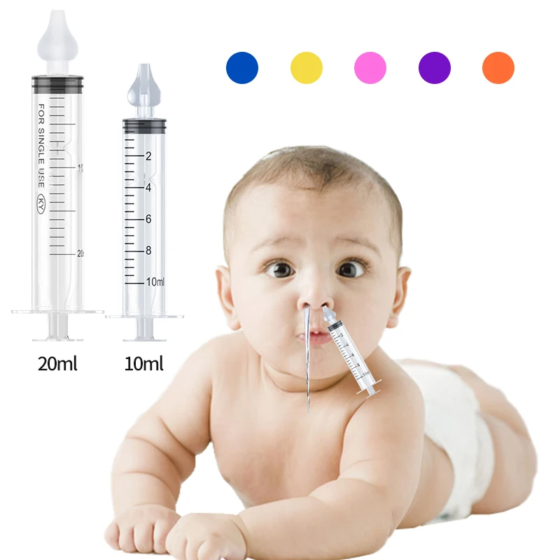 

2PCS 10ML/20ML Needle Tube Nasal Aspirator Baby Nose Cleaner Rhinitis Rhinitis Nasal Washer Baby Nasal Irrigator Nose Washing