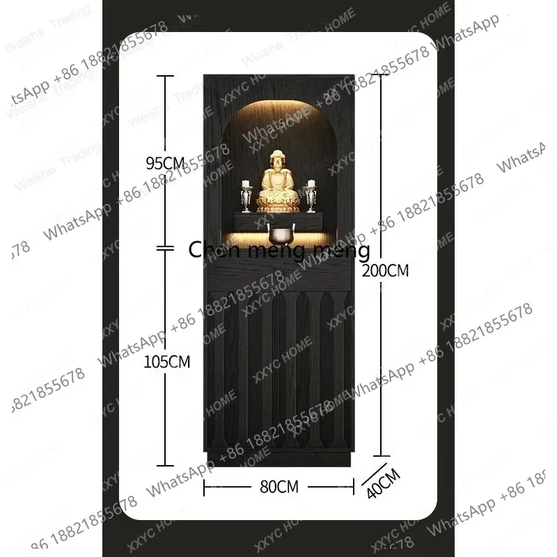 Фото Домашний ретро-буддийский алтарь из массива дерева, столик для поклонения Богу Богатства, подставка-шкафчик для алтаря, Гунтай №5