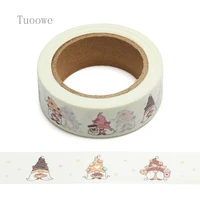 new 1pc 15mm x 10m coffee gnome with sweet cookie cartoon washi tape scrapbook masking adhesive washi tape stationery