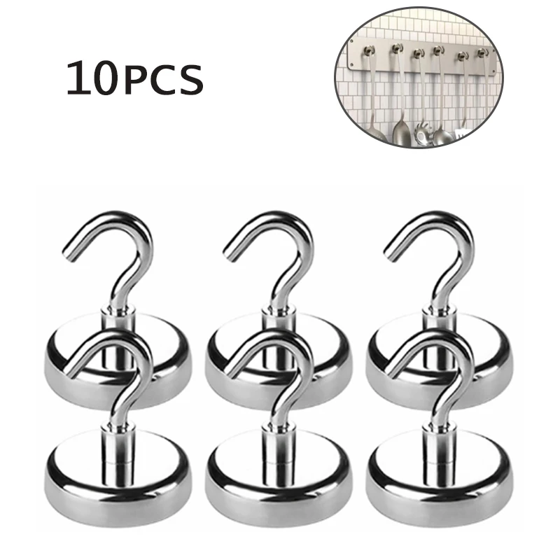 

5/10 шт. Магнитный неодимовый магнит E10/16/20 гальванический металлический прочный крючок Толстая стена для организации Дома кухни