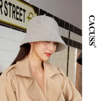 fishermans hat womens autumn and winter new pure wool outdoor wind proof and warm fashion retro elegant basin hat wholesale